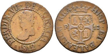 Cy14065.-FERNANDO VII -12 Dineros 1812 Mallorca  - BC