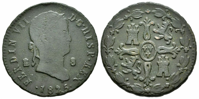 Cy14112.-FERNANDO VII -8 Maravedis 1826 Segovia -MBC