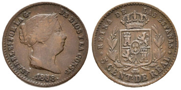 Cy15636.- ISABEL II - 5 Centimo de real 1858 Segovia - MBC