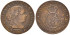 Cy15653.-ISABEL II - 1/2 Centimo de escudo 1868 Barcelona OM- MBC