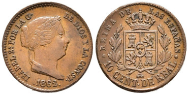 Cy15700.-ISABEL II - 10 Centimo de real 1862 Segovia - EBC