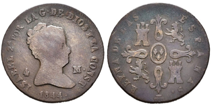 Cy15738.-ISABEL II -  4 Maravedis 1842 Segovia - BC+