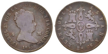Cy15755.-ISABEL II -  4 Maravedis 1855 Barcelona - BC