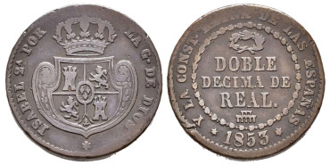 Cy15769.-ISABEL II -Doble Decima de real 1853 Segovia - MBC-