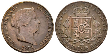 Cy15781.-ISABEL II - 25 Centimo de real 1862 Segovia - MBC