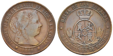 Cy15800.-ISABEL II - 2 1/2 Centimo de escudo 1868 Sevilla OM- MBC+