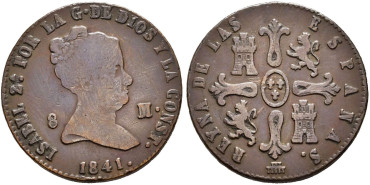 Cy15820.-ISABEL II -  8 Maravedis 1841 Segovia - MBC
