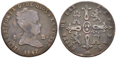 Cy15833.-ISABEL II -  8 Maravedis 1847 Segovia - BC