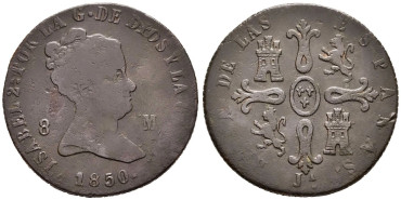 Cy15838.-ISABEL II -  8 Maravedis 1850 Jubia - BC