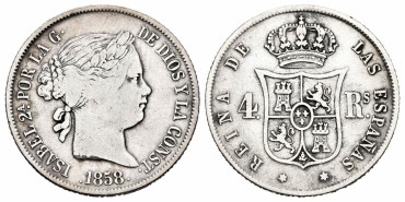 Cy16135.-ISABEL II - 4 Real 1858 Madrid - MBC-