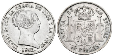 Cy16199.-ISABEL II - 10 Real 1853 Sevilla - MBC+