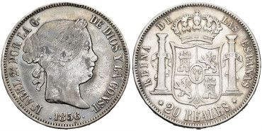 Cy16299.-ISABEL II -20 Reales 1856 Madrid - MBC