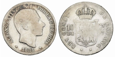 Cy16618A.- ALFONSO XII 10 Ctm. de Peso 1881 Manila - MC