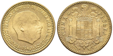 Cy16850K.-ESTADO ESPAÑOL 1 Peseta 1947/48 SC