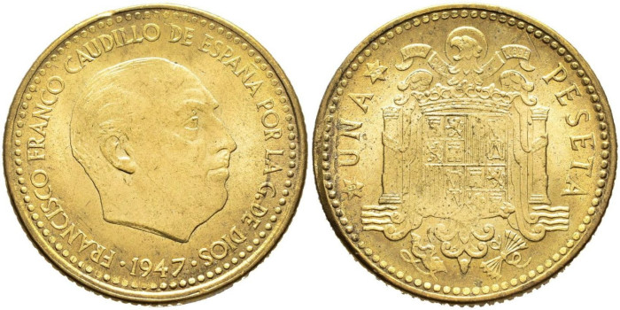 Cy16857K.-ESTADO ESPAÑOL 1 Peseta 1947/56 SC