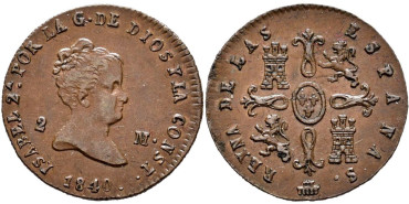 Cy15665.-ISABEL II - 2 Maravedis  1840 Segovia - EBC