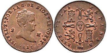 Cy15667.-ISABEL II - 2 Maravedis  1841 Segovia - SC