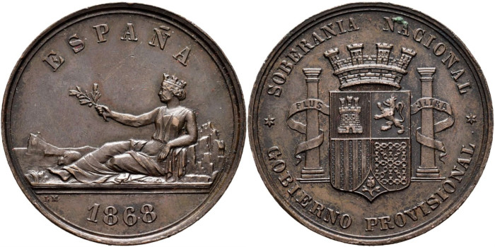 Cy16496M.- G.P Y I REPUBLICA - MEDALLA SOBERANIA NACIONAL 1868 - EBC