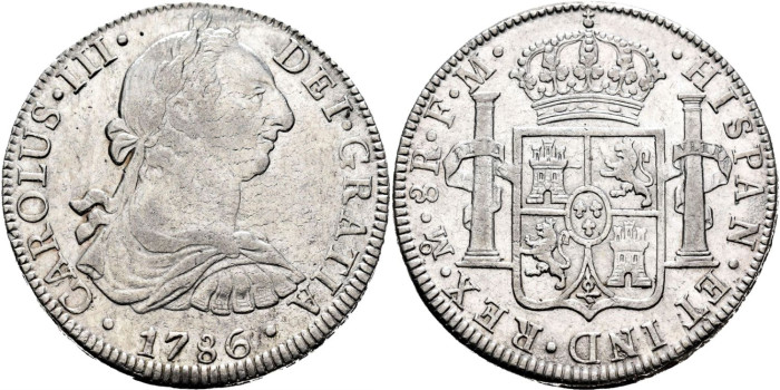 Cy11326.-CARLOS III - 8 Reales 1786 Mexico F.M.- EBC-