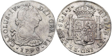 Cy13018.-CARLOS IV - 8 Reales 1790 Lima I.J.- EBC-