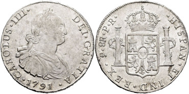 Cy13031.-CARLOS IV - 8 Reales 1791 Potosi P.R.- EBC