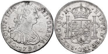 Cy13048.-CARLOS IV - 8 Reales 1794 Guatemala M.- EBC-