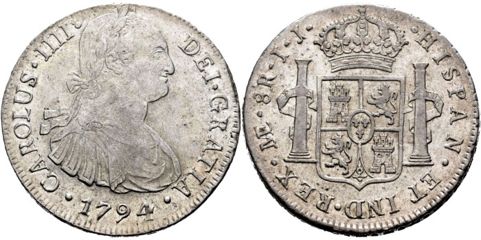 Cy13049.-CARLOS IV - 8 Reales 1794 Lima I.J.- MBC+