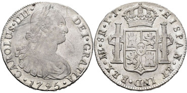 Cy13056.-CARLOS IV - 8 Reales 1795 Lima I.J.- EBC