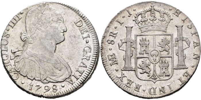 Cy13081.-CARLOS IV - 8 Reales 1798 Lima I.J.- EBC