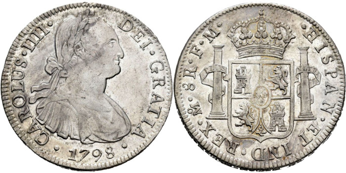 Cy13083.-CARLOS IV - 8 Reales 1798 Mexico F.M.- EBC+
