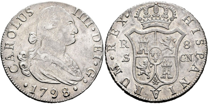 Cy13086.-CARLOS IV - 8 Reales 1798 Sevilla C.N.- EBC-