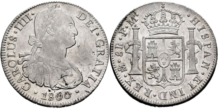 Cy13095.-CARLOS IV - 8 Reales 1800 Mexico F.M.- EBC