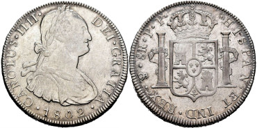 Cy13113.-CARLOS IV - 8 Reales 1802 Potosi P.P.- EBC+