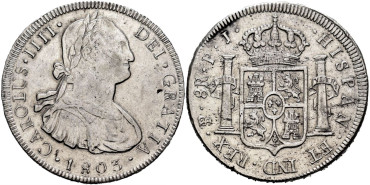 Cy13124.-CARLOS IV - 8 Reales 1803 Potosi P.J.- EBC+