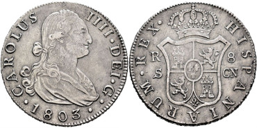 Cy13127.-CARLOS IV - 8 Reales 1803 Sevilla C.N.- MBC+