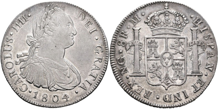 Cy13128.-CARLOS IV - 8 Reales 1804 N.Guatemala M.- EBC+