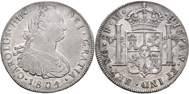 Cy13128.-CARLOS IV - 8 Reales 1804 N.Guatemala M.- EBC+