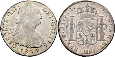 Cy13132.-CARLOS IV - 8 Reales 1804 Potosi P.J.- SC