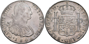 Cy13135.-CARLOS IV - 8 Reales 1805 N.Guatemala M.- SC-