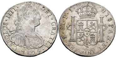 Cy13140.-CARLOS IV - 8 Reales 1805 Potosi P.J.- EBC