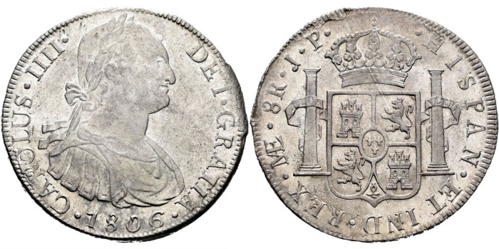 Cy13143.-CARLOS IV - 8 Reales 1806 Lima J.P.- SC