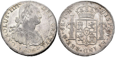 Cy13144.-CARLOS IV - 8 Reales 1806 Mexico T.H.- SC
