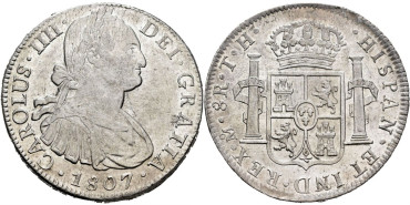 Cy13149.-CARLOS IV - 8 Reales 1807 Mexico T.H.- SC