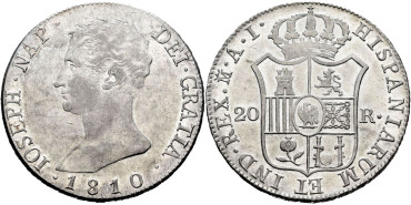 Cy13863.- JOSE NAPOLEON 20 Reales 1810 Madrid A.I.- SC