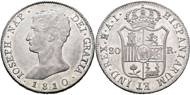 Cy13864.- JOSE NAPOLEON 20 Reales 1810 Madrid A.I.- SC