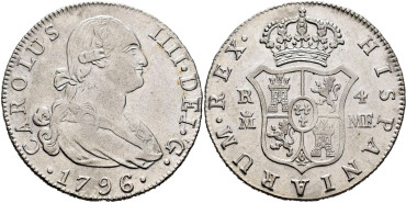 Cy12928.-CARLOS IV - 4 Reales 1796 Madrid M.F.-SC-