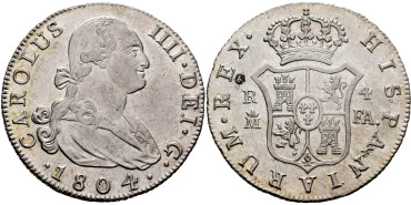 Cy12976.-CARLOS IV - 4 Reales 1804 Madrid F.A.-EBC+