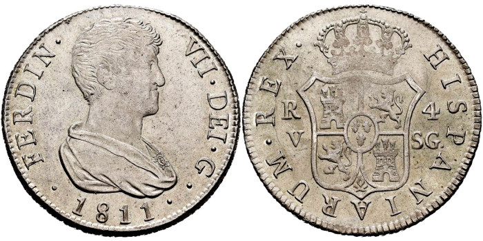 Cy14811.-FERNANDO VII - 4 Reales 1811 Valencia S.G.-SC