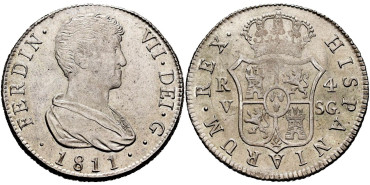 Cy14811.-FERNANDO VII - 4 Reales 1811 Valencia S.G.-SC
