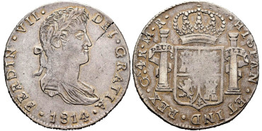 Cy14837.-FERNANDO VII - 4 Reales 1814 Guadalajara M.-MBC+